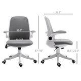 Chaise de bureau pivotante à 360°, fauteuil de bureau en tissu respirant avec accoudoirs relevables et hauteur réglable