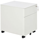 Lockable File Cabinet, Steel Filing Cabinet on Wheels for Legal, A4, Letter Size, with Pencil Tray for Home Office