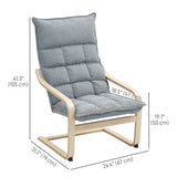 Modern Armchair, Upholstered Accent Chair with Curved Leg and Arm