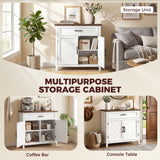 Modern Farmhouse Sideboard Buffet Cabinet with Adjustable Shelf, Storage & 2 Doors