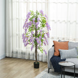 5.9FT Fake Wisteria Tree with Natural Wood Trunk, Greenery Tall Faux Floor Plant