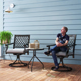 Outdoor Patio Chairs Set of 2, Metal Swivel Rocker Chairs with Cushion and Armrests for Backyard