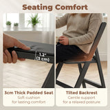 4 Pack Folding Chairs, Foldable Resin Chair with Padded Seat