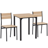 Ensemble table et 2 chaises de salle à manger, table de cuisine 3 pièces et chaises avec pieds en métal pour petits espaces