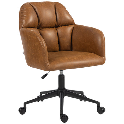 Swivel Office Chair, Faux Leather Desk Chair with Adjustable Height for Living Room