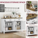 Sideboard Buffet Cabinet, Farmhouse Kitchen Storage Cabinet w/ 2 Drawers and Shelves for Living Room