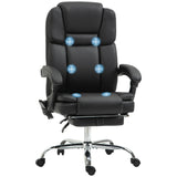 Massage Office Chair, Reclining Executive Office Chair with 6-Point Vibration, Footrest and High Back