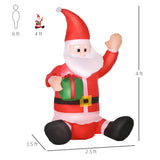 3.9ft Outdoor Christmas Lighted Inflatable Santa Claus with Gift Box