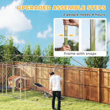 Outdoor Dog Kennel with Two Rooms, Escape-Proof Lock