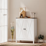 Shoe Cabinet with Barn Doors, Farmhouse Shoe Storage Cabinet with Adjustable Shelves, Holds up to 15 Pairs