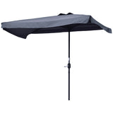 Parasol demi-parapluie 7,5 pi pour patio avec manivelle