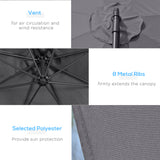 Parasol patio suspendu 10 pieds avec base, parasol jardin avec manivelle