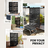 Metal Outdoor Privacy Screen, Freestanding Outdoor Divider with Stand, 78