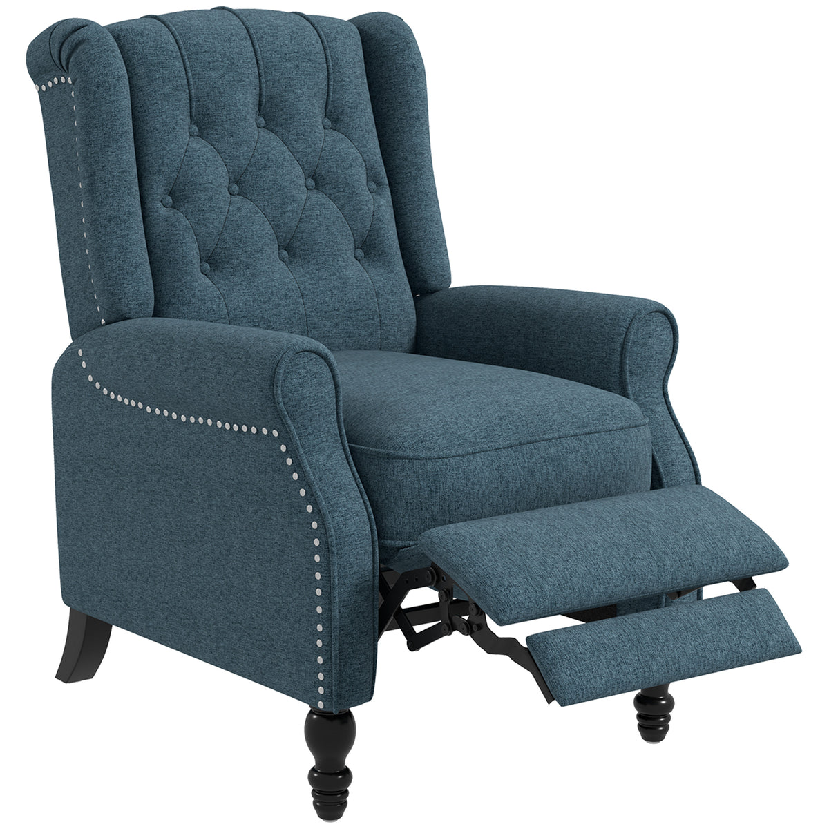 Fauteuil inclinable à dossier haut avec repose-pieds, fauteuil inclinable capitonné avec accoudoirs roulés pour le salon