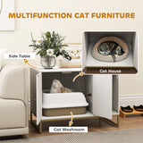 Enclosure pour bac à litière pour chat avec pieds hauts, 31,5