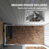Outdoor Storage Shed, Steel Lean-to Shed with Adjustable Shelf, Lock, 5'x3'x6'