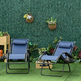 Zero Gravity Chair Set of 2 with Canopy Shade, Outdoor Folding Lounge Chair with Side Tray, Reclining Lounger with Breathable Mesh Seat and Pillow