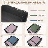 Classeur mobile 2 tiroirs avec clé, barre de suspension ajustable pour format lettre A4 et légal