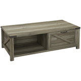 Table basse industrielle, table d'appoint avec tiroir et étagère de rangement ouverte