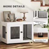 Pet Crate End Table with Water-resistant Cushion or Large Medium Dogs