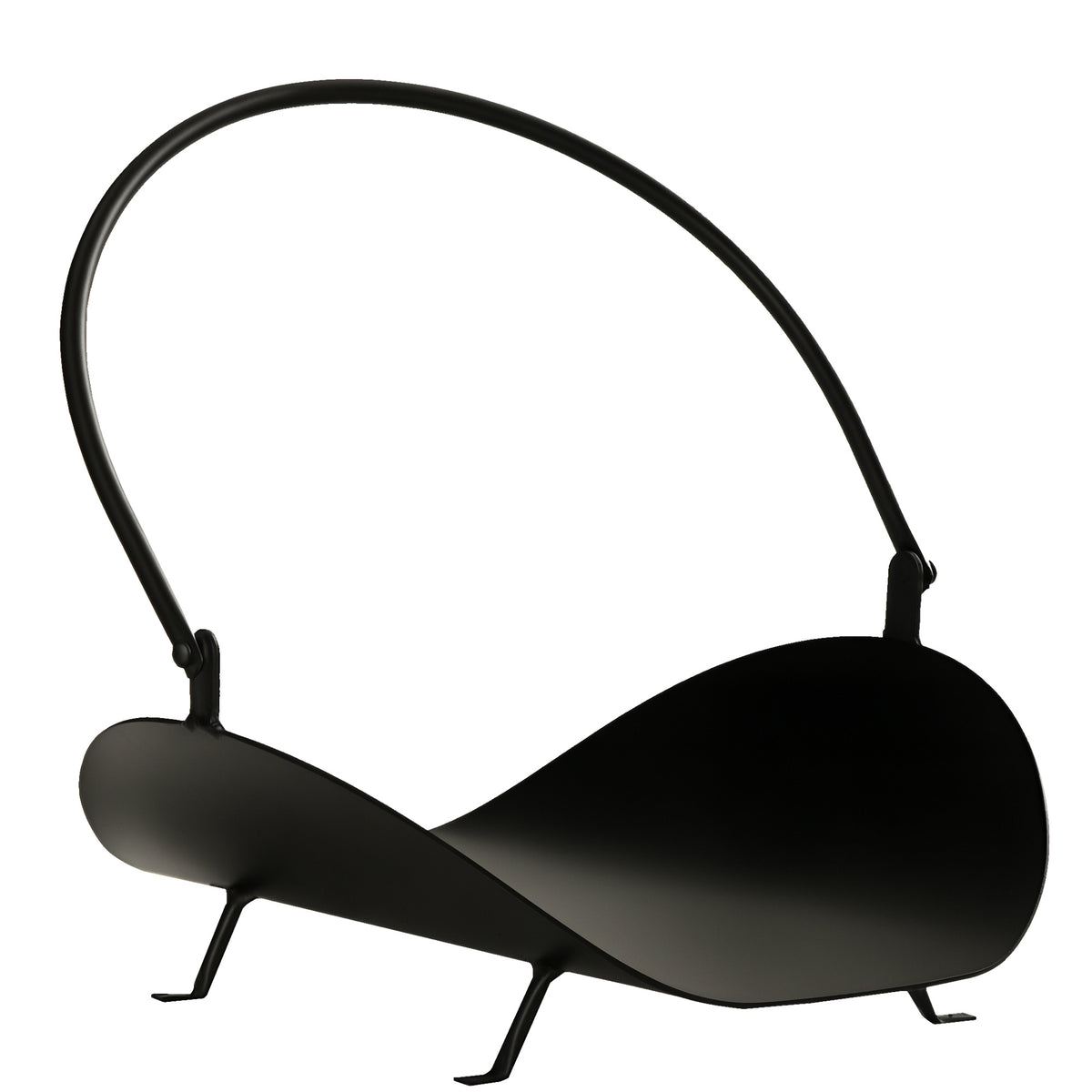 Casier à bûches de 16 po Courbé Support à bûches de cheminée Panier de rangement de bois avec poignée flexible