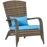 Chaise Adirondack patio osier, dossier courbé haut et accoudoirs confortables pour terrasse jardin