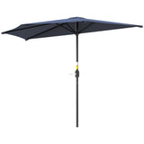 9.8ft Half Umbrella Semi Round Patio Parasol with Crank Handle