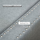 Banc de rangement capitonné avec couvercle rabattable et pouf en tissu pour chambre à coucher