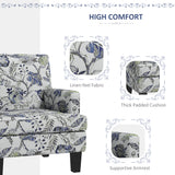 Upholstered Armchair, Mid-Century Accent Chair with Floral Pattern