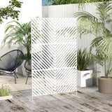 6.5FT Decorative Outdoor Divider, Metal Privacy Screen with Stand