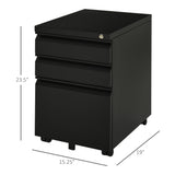 Meuble de classement à 3 tiroirs, classeur de bureau verrouillable sur roulettes pour dossiers légaux, format lettre, A4