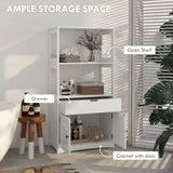 Farmhouse Bathroom Storage Cabinet, Linen Cabinet with Drawer and Shelves, 23.5