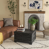 Farmhouse Coffee Table, Hidden Storage Compartment
