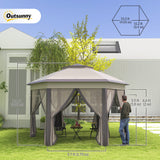 13' x 13' Pop Up Canopy Tent with Netting and Carry Bag