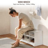 Ensemble porte-manteau et banc à chaussures, banc à chaussures d'entrée avec 8 casiers de rangement, 4 crochets pour couloir