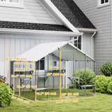 Grand meuble de catio en métal pour l'extérieur de 94,5 po avec housse imperméable, 2 boîtes de repos, 7 plateformes