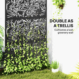 Metal Outdoor Privacy Screen, Freestanding Outdoor Divider with Stand, 78