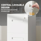 File Cabinet, Vertical Filing Cabinet with Adjustable Partition for A4 Letter Size, Lockable for Office