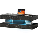 Table basse avec éclairage LED ajustable
