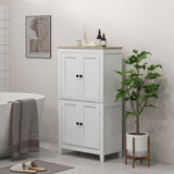 Bathroom Storage Cabinet, Modern Bathroom Floor Cabinet with 4 Doors and 2 Adjustable Shelves