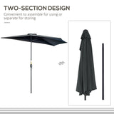 9.8ft Half Umbrella Semi Round Patio Parasol with Crank Handle