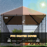 Outdoor Dog Kennel with Rotating and Adjustable Height Bowls