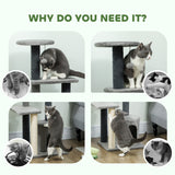 Cat Tree Cat Tower Multi-Level with Sisal Scratching Post for Kittens and Adults Grey Large 41