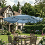 9' x 9' Round Market Umbrella with Valance, Patio Umbrella with Tilt and Crank