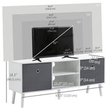 Modern TV Stand Cabinet with Foldable Drawers and Shelves for Living Room