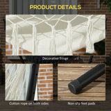 Patio Hammock Chair with Stand, Outdoor Hammock Swing Hanging Lounge Chair with Side Pocket and Headrest