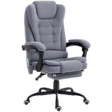 7-Point Vibrating Massage Chair, Reclining Office Chair with Footrest, Adjustable Height