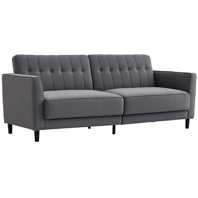 Lit convertible avec canapé, canapé-lit en tissu avec boutons capitonnés et dossier ajustable pour salon