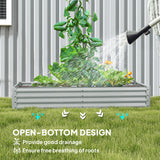 6 x 3 x 1ft Galvanized Raised Garden Bed, Reinforced Outdoor Planter Box with Open Bottom