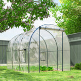 Polytunnel Greenhouse with Roll-up Door and Mesh Window, Walk-in Grow House Tent with Steel Frame, 3 x 2 x 2 m